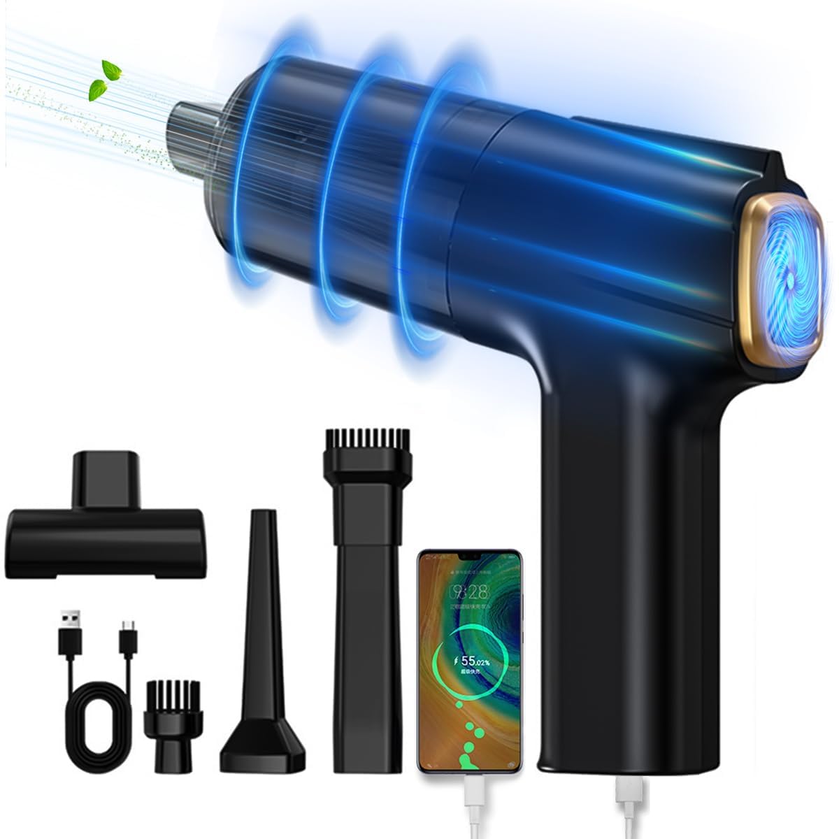 ZORBES Compressed Air Duster, 120W Compressed Air Can for Cleaning PC, 7.4V Compressed Air Blower for Computer Cleaner, 16000Pa Car Vacuum Cleaner Electric Keyboard Duster with Multi-Nozzles for Home ZORBES Compressed Air Duster, 120W Compressed Air Can for Cleaning PC, 7.4V Compressed Air Blower for Computer Cleaner, 16000Pa Car Vacuum Cleaner Electric Keyboard Duster with Multi-Nozzles for Home